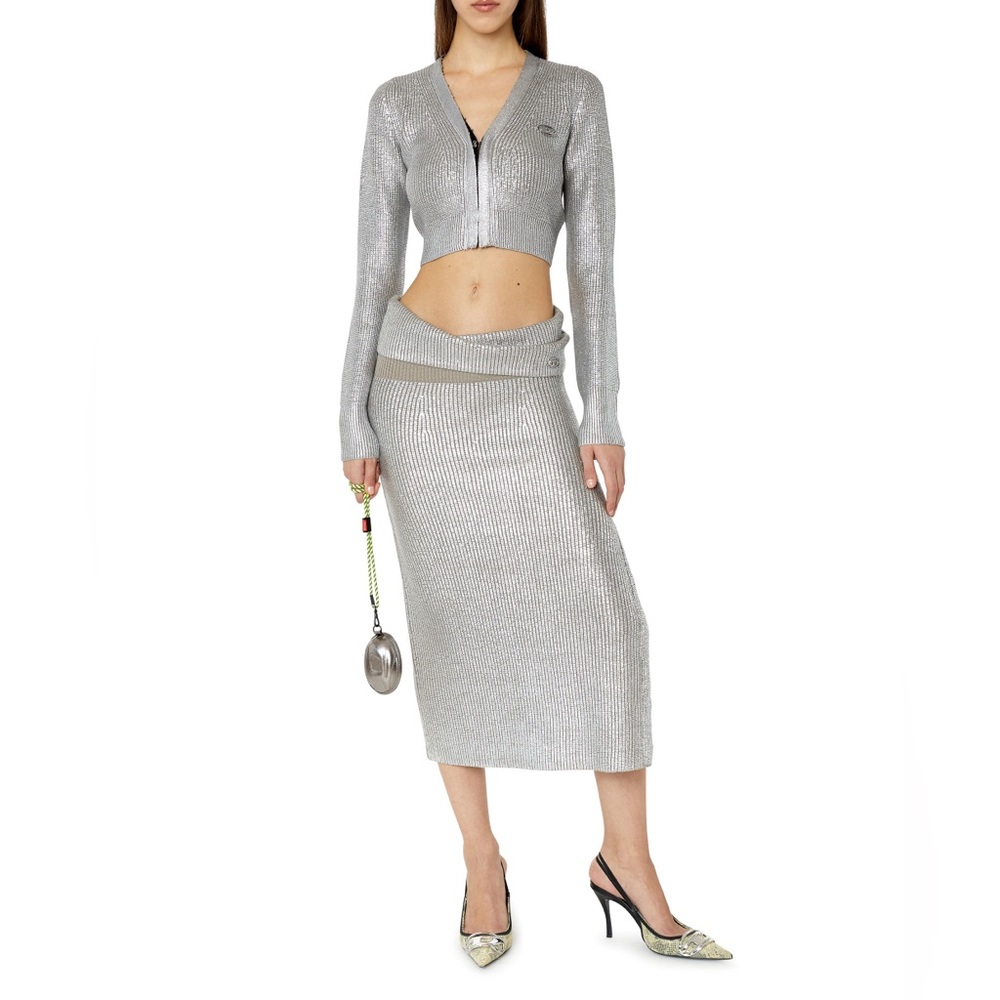 NWT Diesel Silver Knit Adhuette Skirt (M)